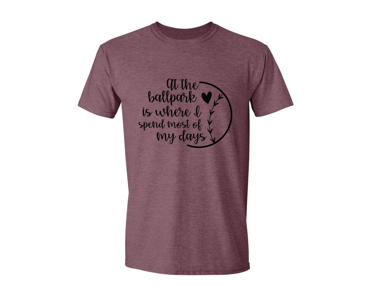 brand:Generic|color:Heather Maroon|Baseball Mom Softball Mom 2 Graphic T-Shirt