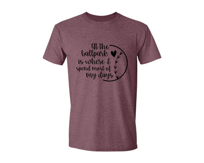brand:Generic|color:Heather Maroon|Baseball Mom Softball Mom 2 Graphic T-Shirt