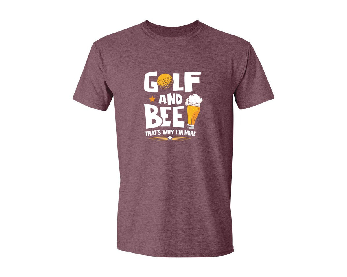 brand:Generic|color:Heather Maroon|Funny Golf Beer Lover T Shirt Desin Graphic T-Shirt