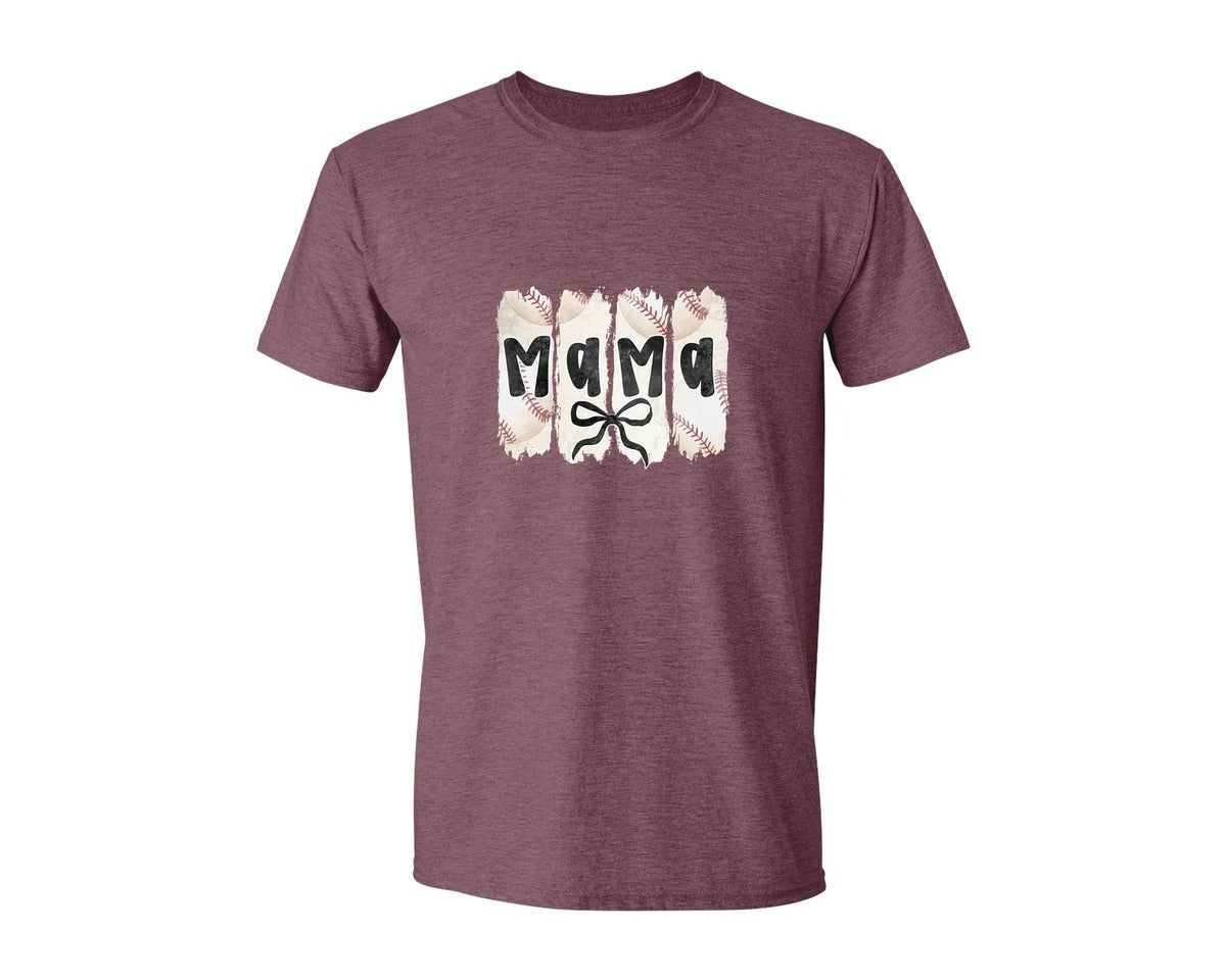 brand:Generic|color:Heather Maroon|Coquette Baseball Mama 2 Graphic T-Shirt