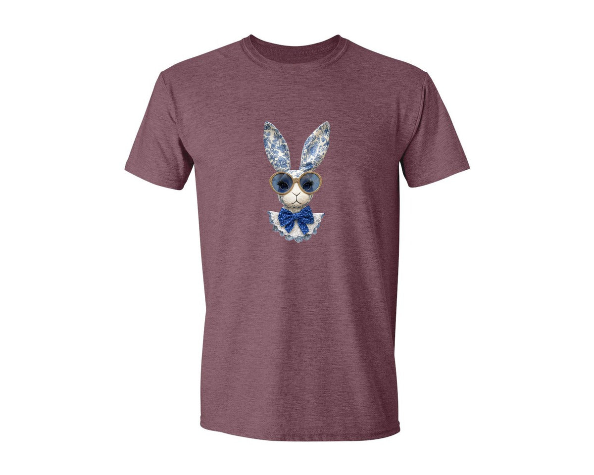 brand:Generic|color:Heather Maroon|Cute Bunny T Shirt Bunny 2 Graphic T-Shirt