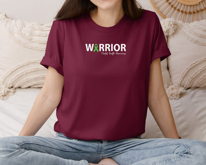 brand:Bella Canvas|color:Heather Maroon|Mental Health Awareness Green Ribbon T S 2 Graphic T-Shirt
