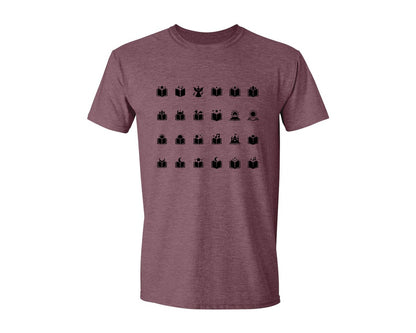 brand:Generic|color:Heather Maroon|Open Book With Fantasy Graphic T-Shirt