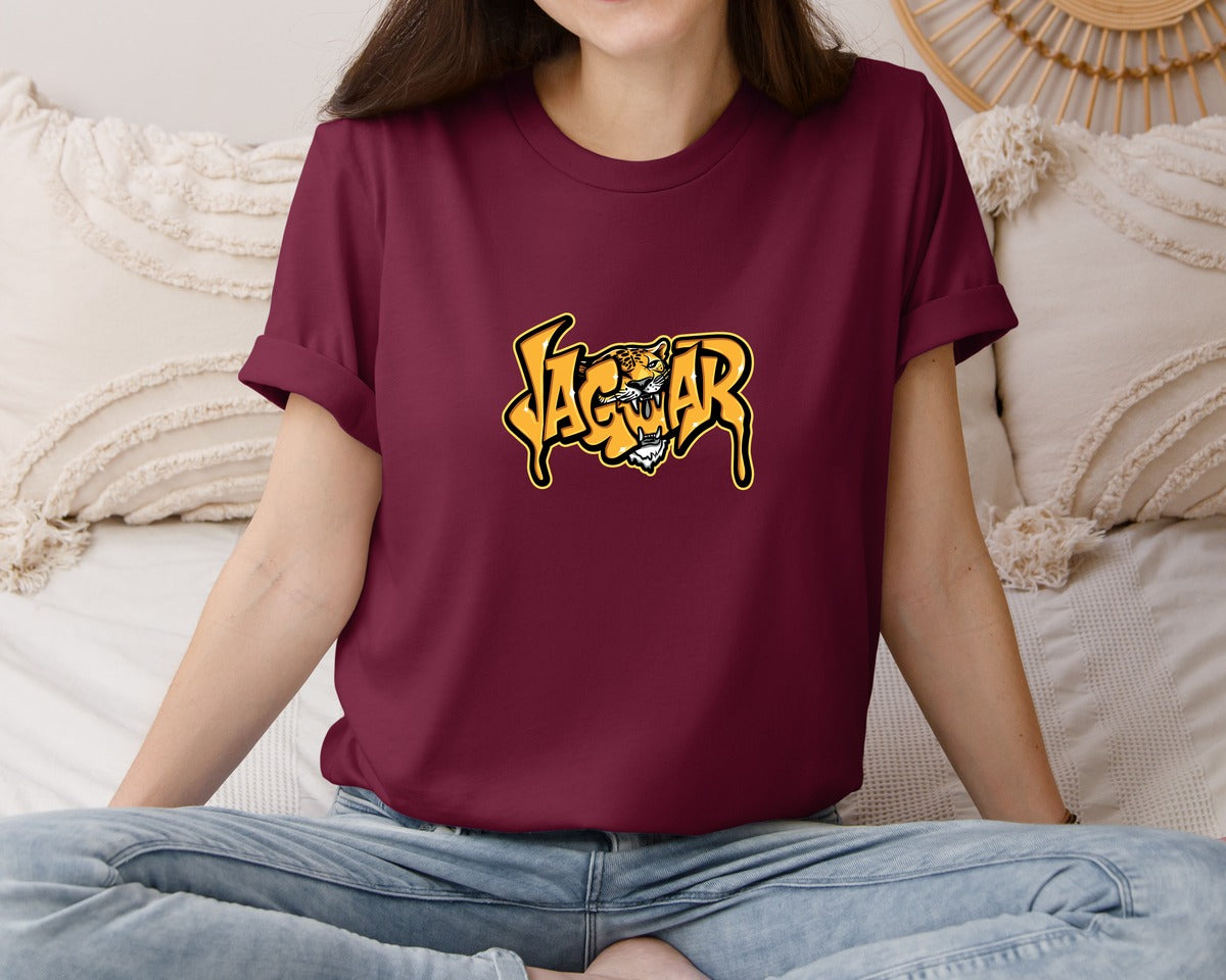 brand:Bella Canvas|color:Heather Maroon|Jaguar 40 Graphic T-Shirt