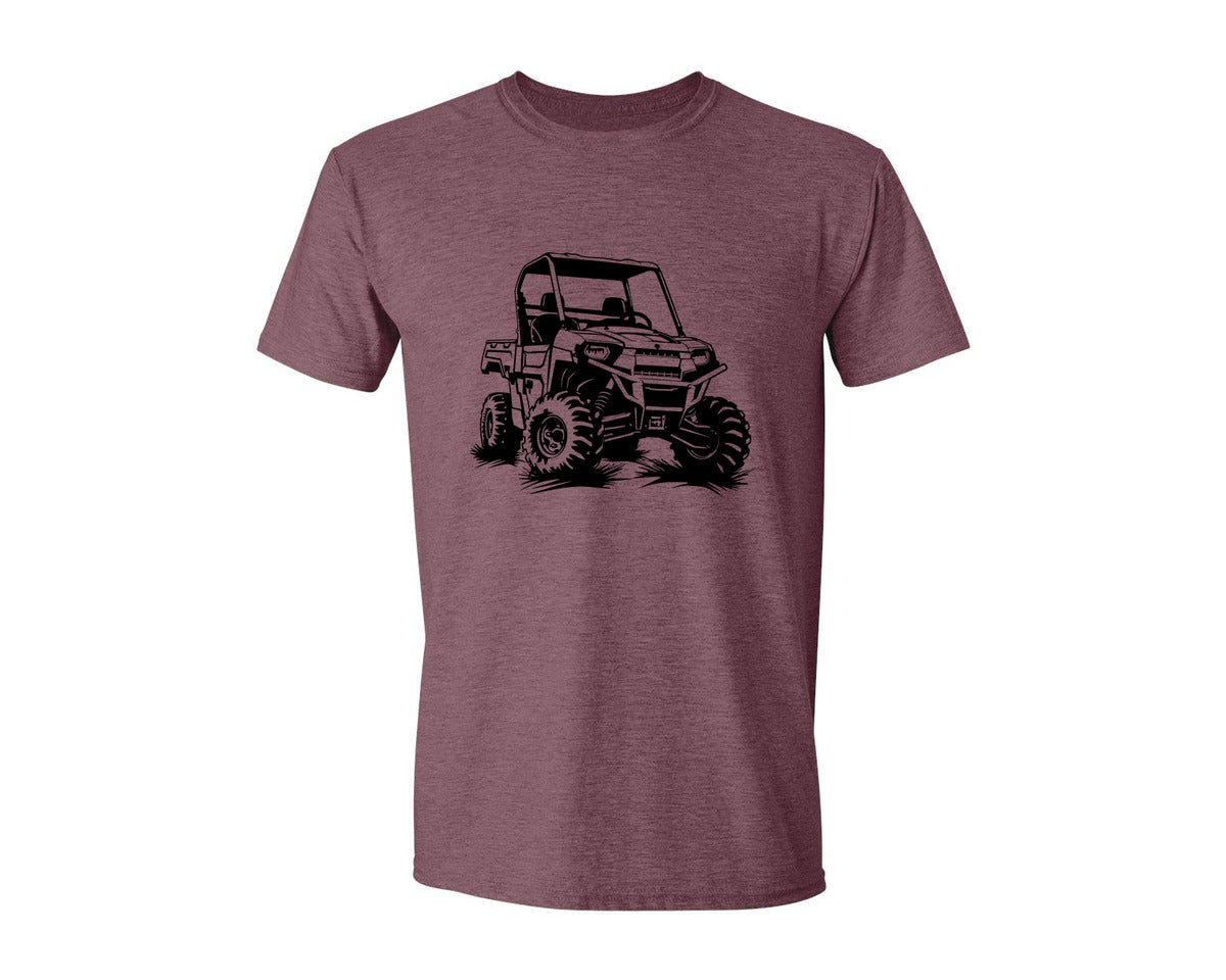 brand:Generic|color:Heather Maroon|Atv Atv Riding Graphic T-Shirt