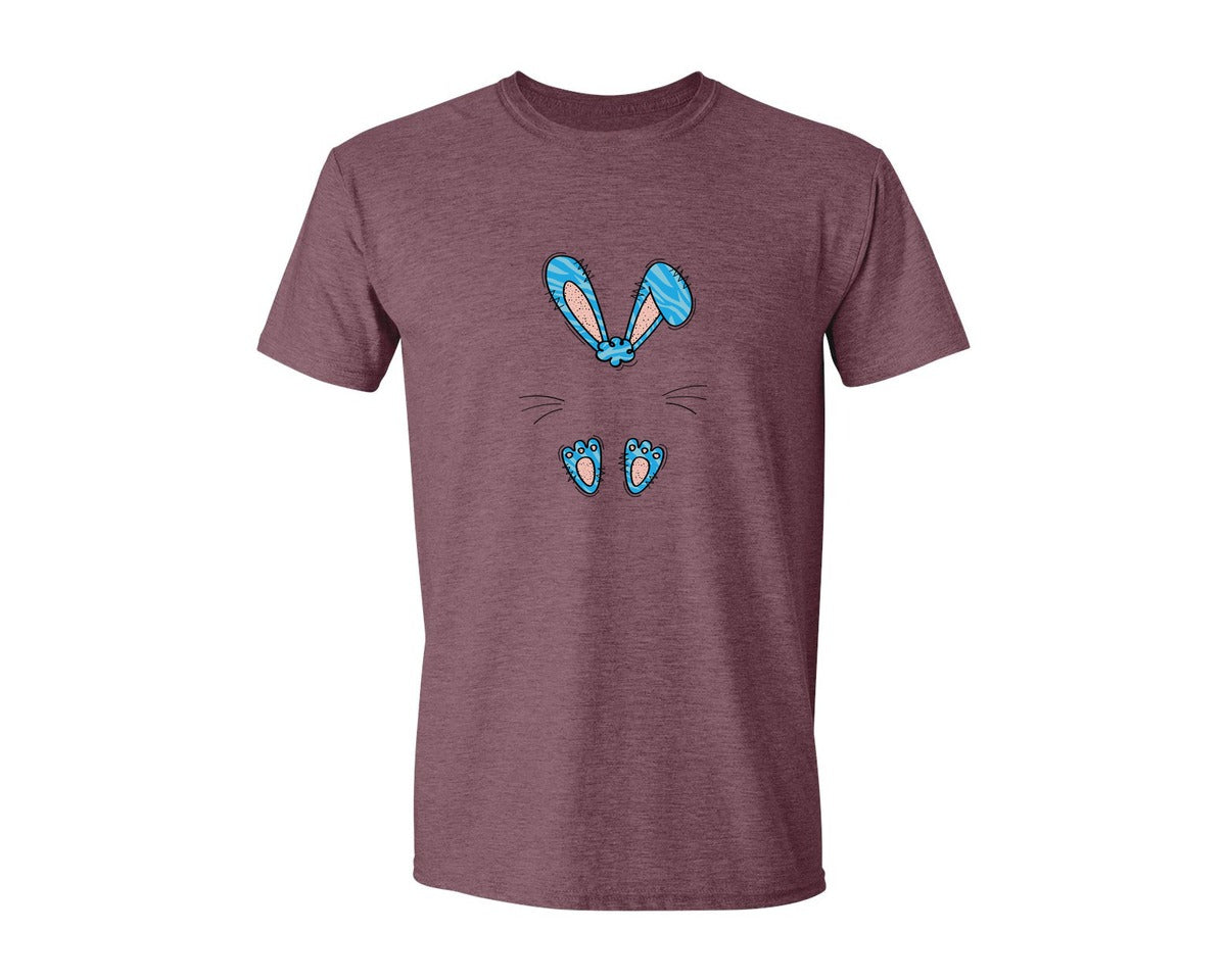 brand:Generic|color:Heather Maroon|Boys Easter Monogram Bunny Graphic T-Shirt