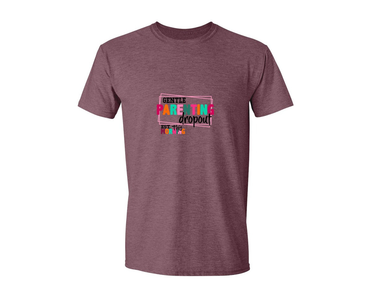 brand:Generic|color:Heather Maroon|Gentle Parenting Dropout Svgmothers Day 2 Graphic T-Shirt