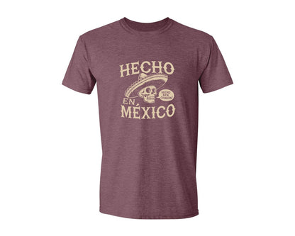 brand:Generic|color:Heather Maroon|Hecho En Mexico Mexican Chicano Pride Graphic T-Shirt