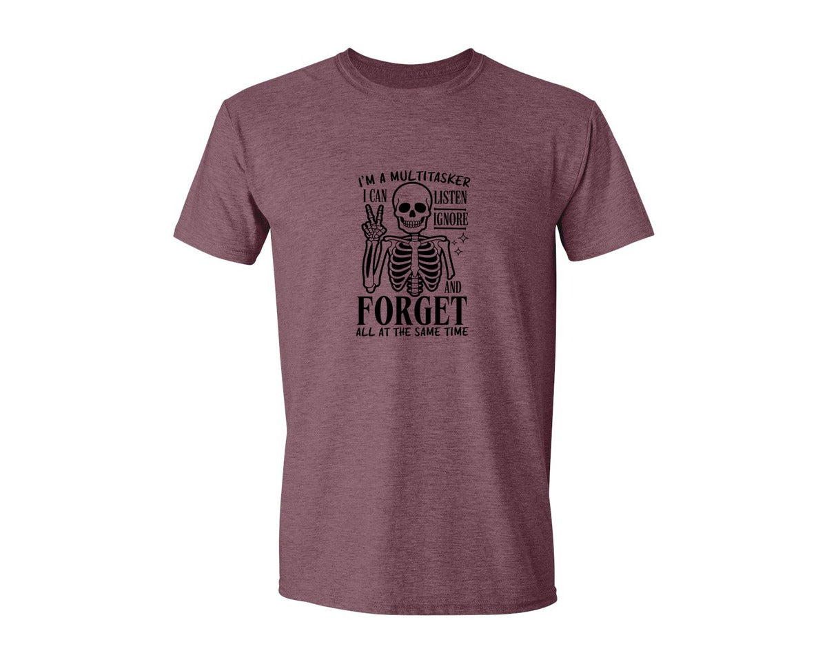 brand:Generic|color:Heather Maroon|Im A Multitasker Office Humor Graphic T-Shirt