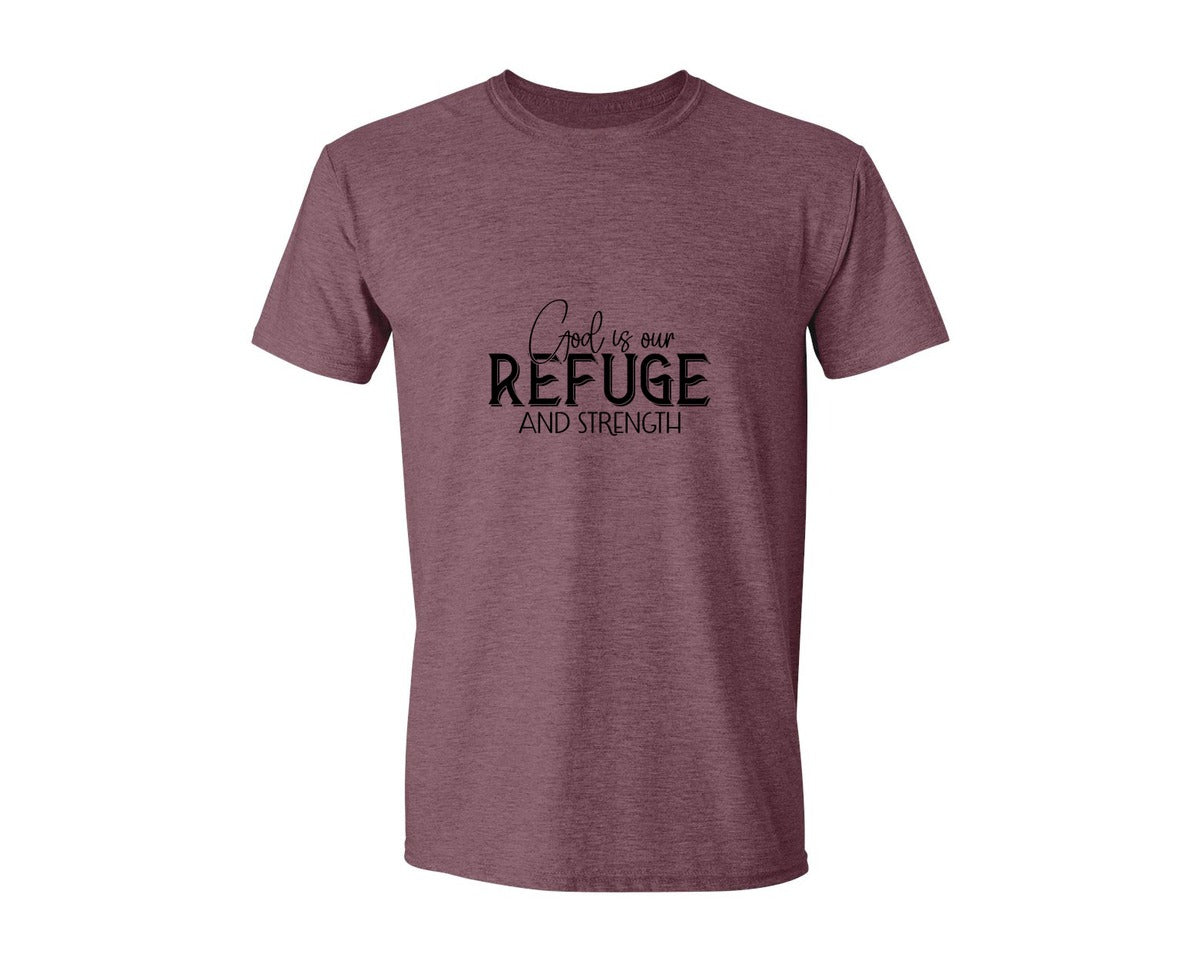 brand:Generic|color:Heather Maroon|God Is Our Refuge And Strength Sleeve Sv Graphic T-Shirt