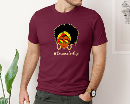 brand:Bella Canvas|color:Heather Maroon|Counselor Life Career T Shirt Graphic T-Shirt
