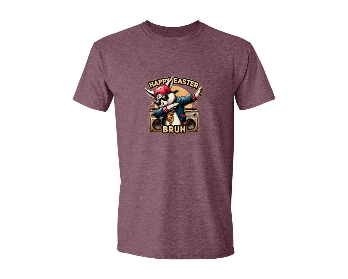 brand:Generic|color:Heather Maroon|Hip Hop Easter Bunny 16 Graphic T-Shirt