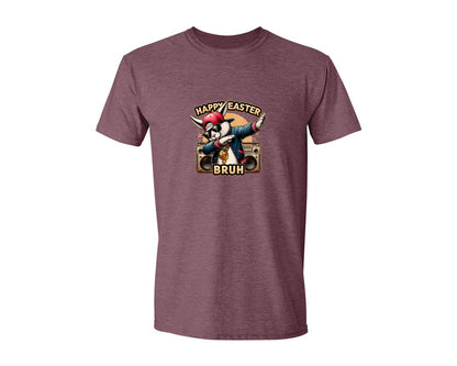 brand:Generic|color:Heather Maroon|Hip Hop Easter Bunny 16 Graphic T-Shirt