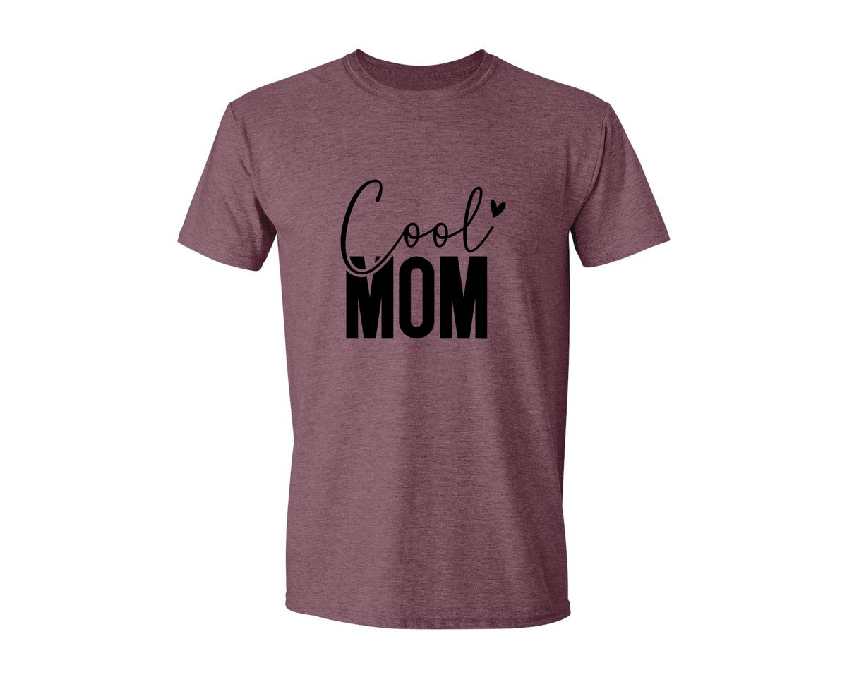 brand:Generic|color:Heather Maroon|Cool Mom Funny Mom Mama Graphic T-Shirt