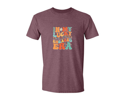 brand:Generic|color:Heather Maroon|In My Lucky Engaged Era 2 Graphic T-Shirt