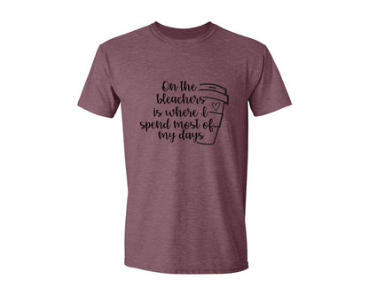 brand:Generic|color:Heather Maroon|On The Bleachers Sports Mom Graphic T-Shirt
