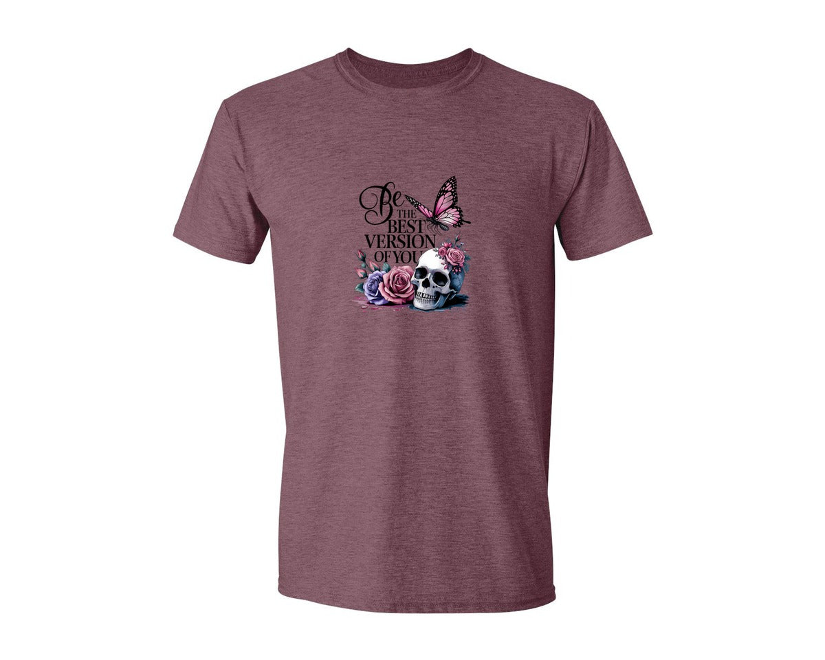 brand:Generic|color:Heather Maroon|Be The Best Version Of You Self Love 2 Graphic T-Shirt