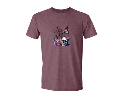 brand:Generic|color:Heather Maroon|Be The Best Version Of You Self Love 2 Graphic T-Shirt
