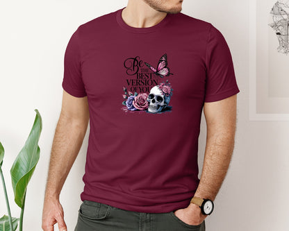 brand:Bella Canvas|color:Heather Maroon|Be The Best Version Of You Self Love 2 Graphic T-Shirt