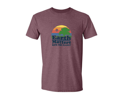 brand:Generic|color:Heather Maroon|Earth Matters Save The Planet T Shirt Graphic T-Shirt