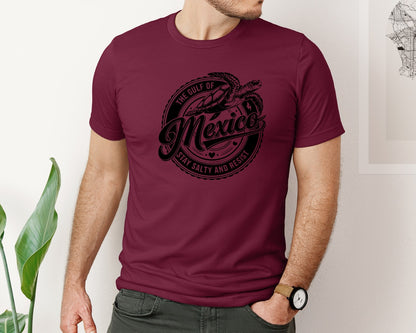 brand:Bella Canvas|color:Heather Maroon|Gulf Of Mexico Turtle Beach Graphic T-Shirt