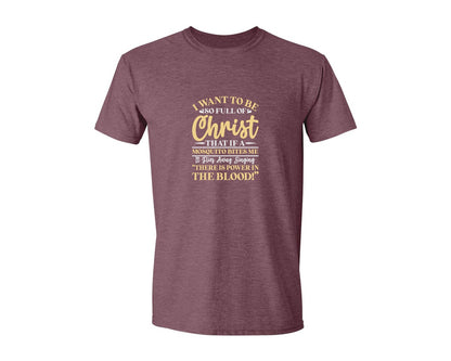 brand:Generic|color:Heather Maroon|Full Of Christ Mosquito Clip Art Graphic T-Shirt