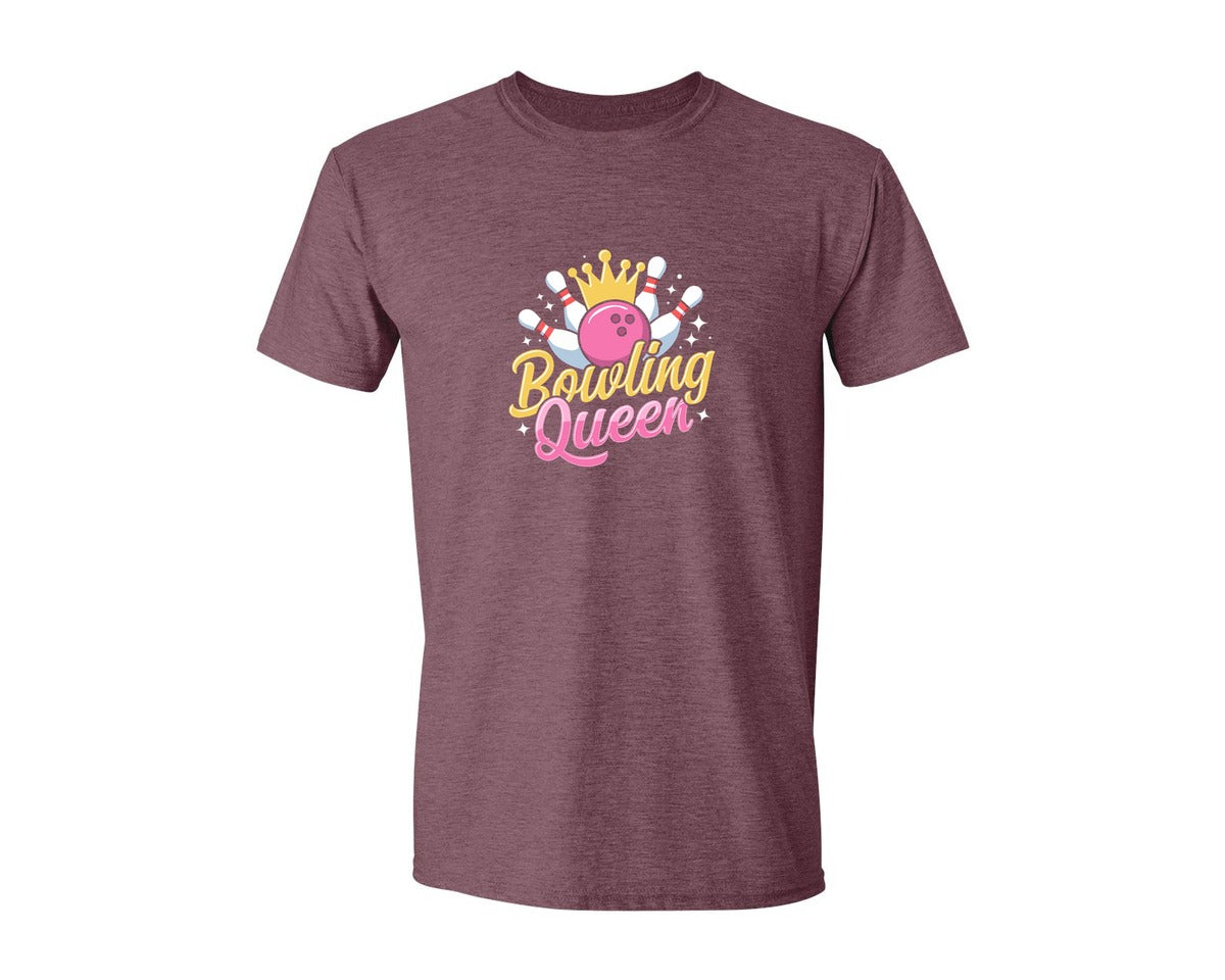 brand:Generic|color:Heather Maroon|Bowling Graphic Graphic T-Shirt
