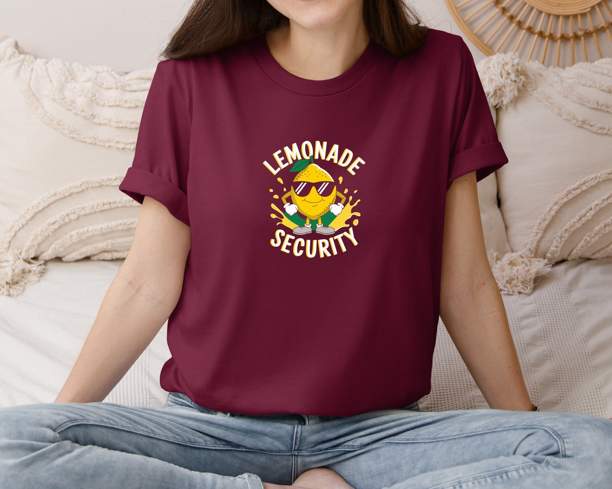 brand:Bella Canvas|color:Heather Maroon|Lemonade Security T Shirt Design 2 Graphic T-Shirt