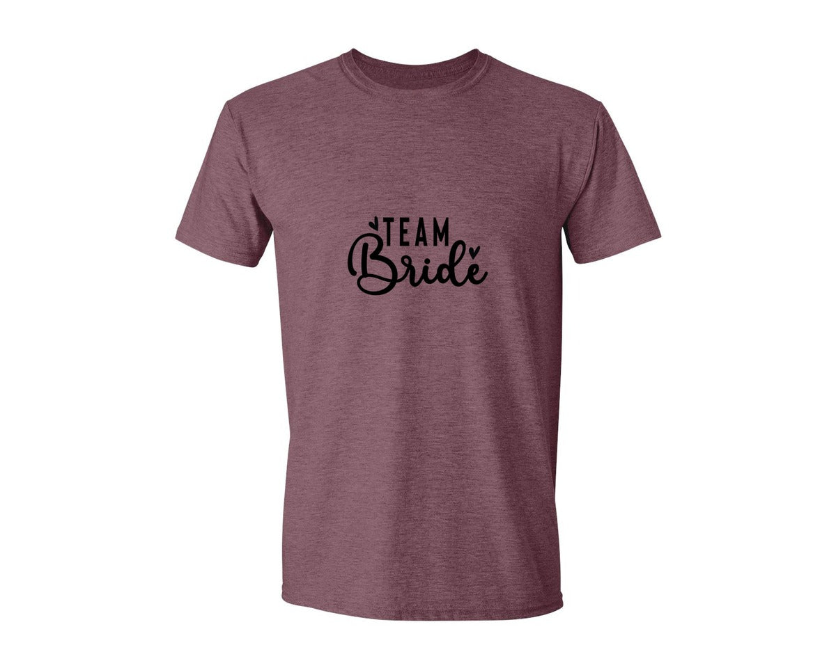 brand:Generic|color:Heather Maroon|Team Bride Bride Graphic T-Shirt