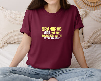 brand:Bella Canvas|color:Heather Maroon|Grandpas Daddies T Shirt Crafts Graphic T-Shirt