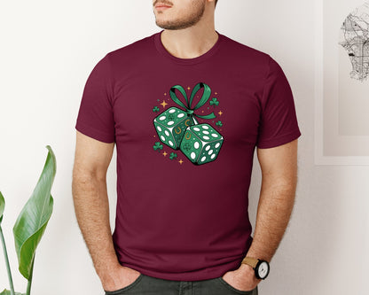 brand:Bella Canvas|color:Heather Maroon|Lucky Dice F09F8D80 Graphic T-Shirt