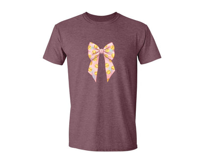 brand:Generic|color:Heather Maroon|Softball Bow Graphic T-Shirt
