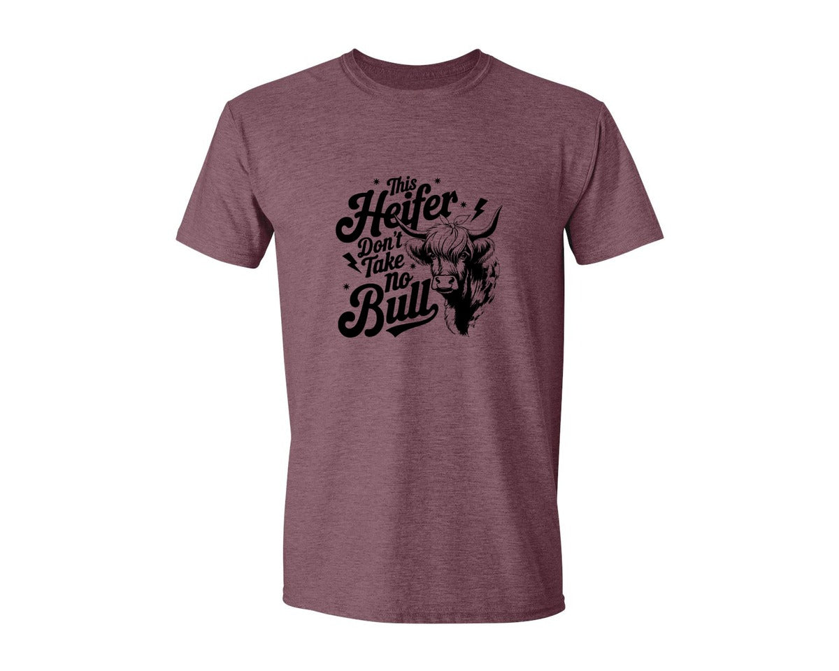 brand:Generic|color:Heather Maroon|This Heifer Don T Take No Bull T Shi Graphic T-Shirt