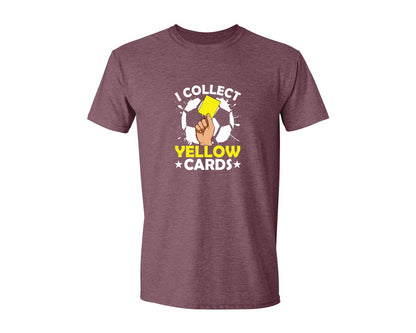 brand:Generic|color:Heather Maroon|I Collect Yellow Cards Soccer T Shirt Graphic T-Shirt