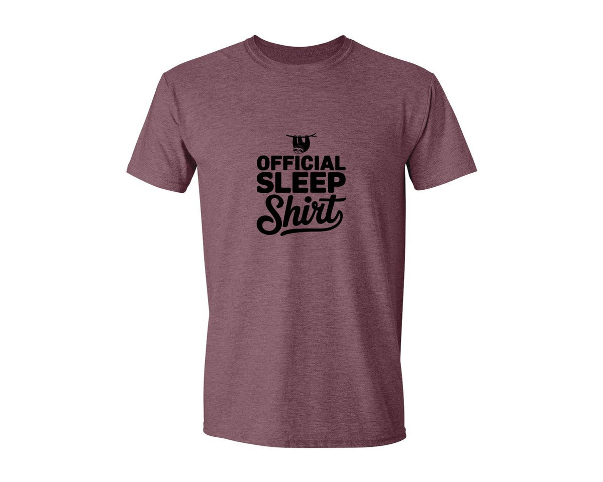 brand:Generic|color:Heather Maroon|Official Sleep Shirt T Shirt Graphic T-Shirt