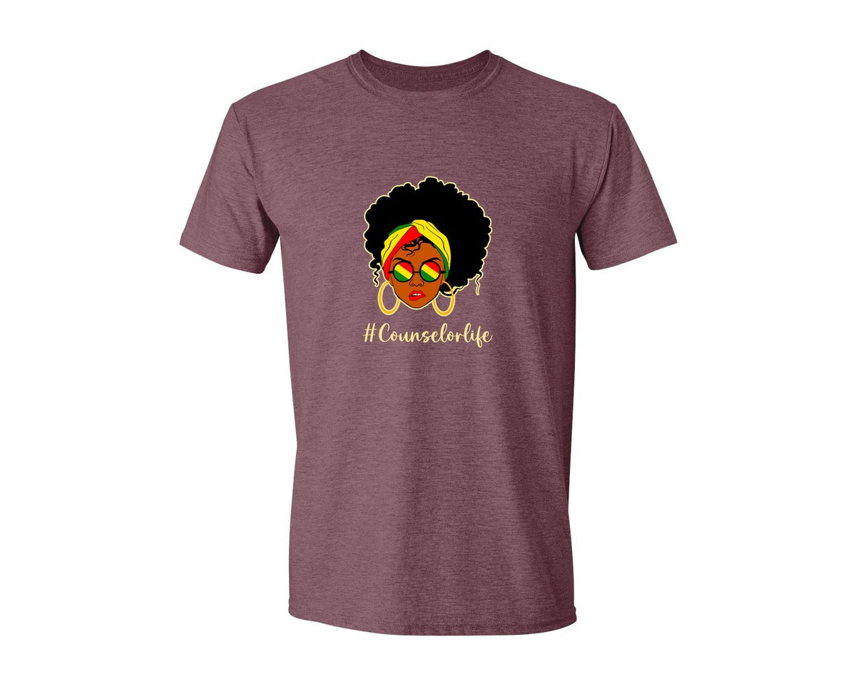 brand:Generic|color:Heather Maroon|Counselor Life Career T Shirt Graphic T-Shirt