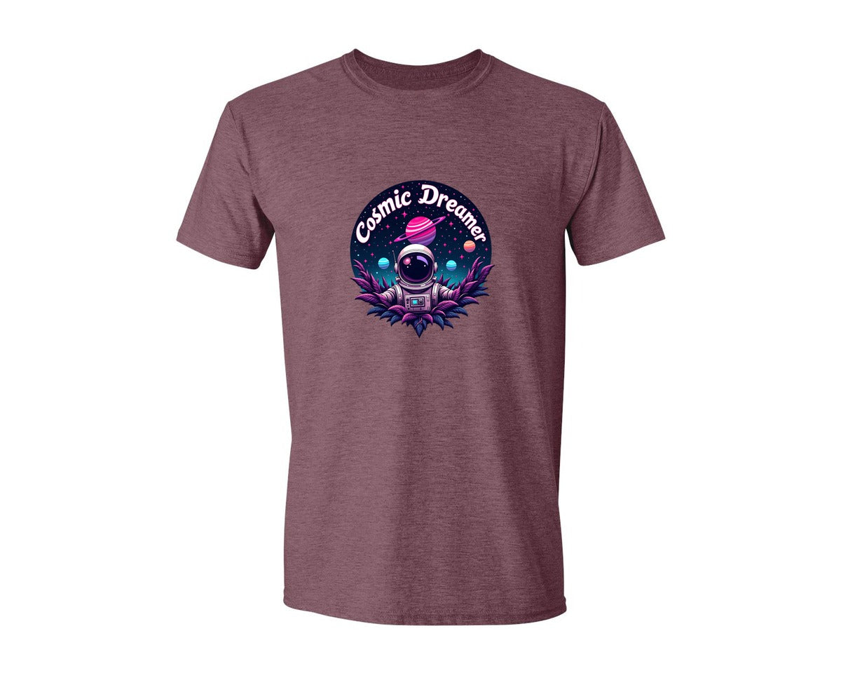 brand:Generic|color:Heather Maroon|Cosmic Dreamer T Shirt Design Graphic T-Shirt