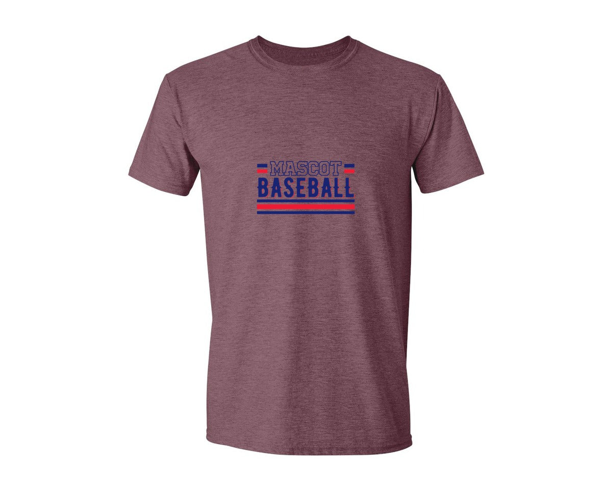 brand:Generic|color:Heather Maroon|Baseball Team Baseball Mom 2 Graphic T-Shirt
