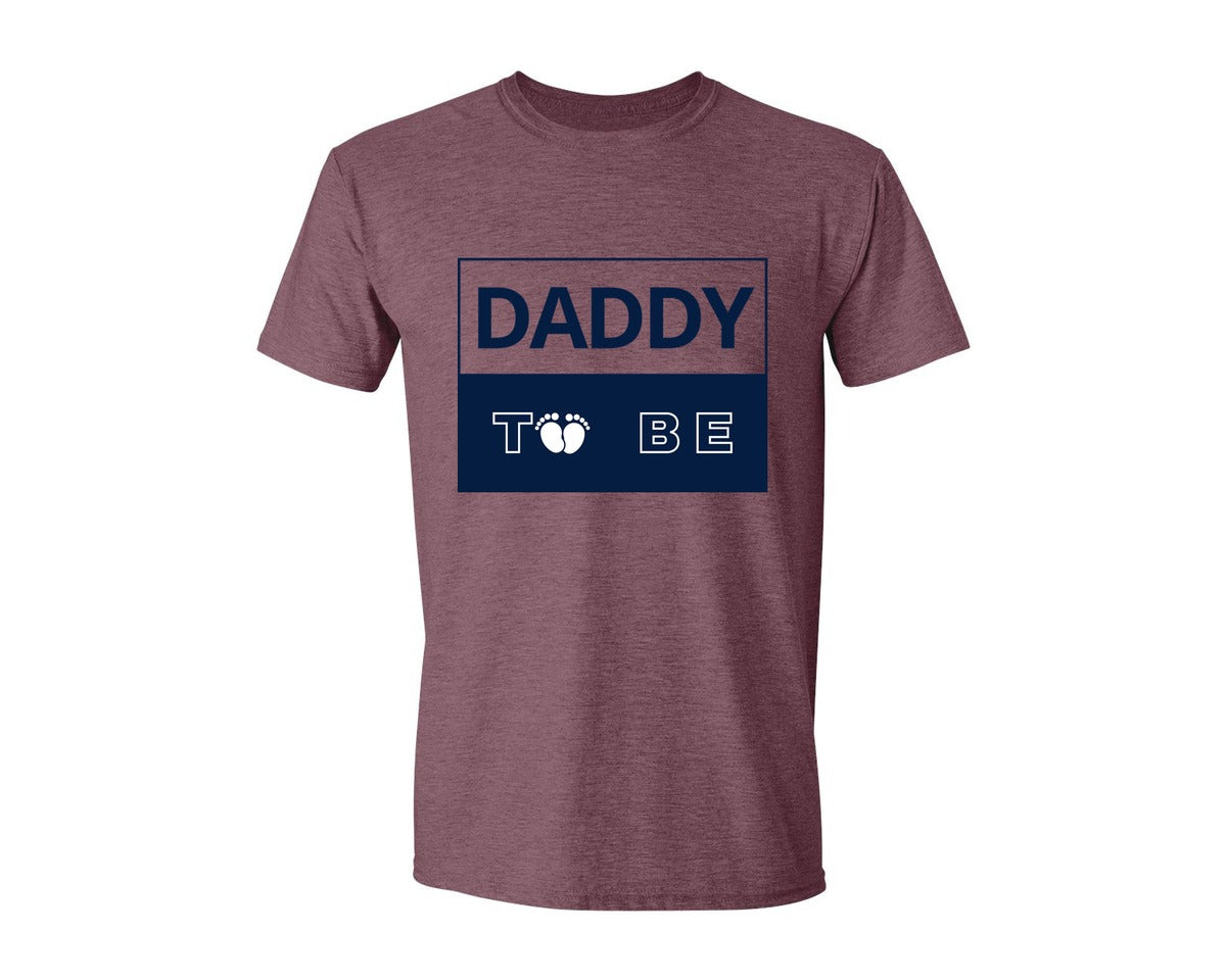 brand:Generic|color:Heather Maroon|Daddy To Be Pregnancy Announcement 2 Graphic T-Shirt