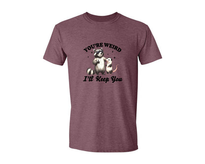 brand:Generic|color:Heather Maroon|Sarcastic Funny Raccoon Possum Weird Graphic T-Shirt
