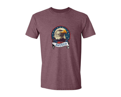 brand:Generic|color:Heather Maroon|4Th Of July Patriotic America Graphic T-Shirt