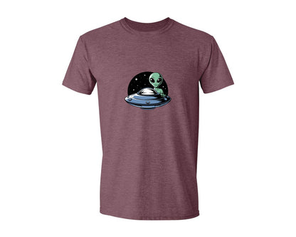 brand:Generic|color:Heather Maroon|Retro Vintage Ufo Alien T Shirt Design 4 Graphic T-Shirt