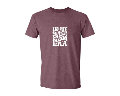 brand:Generic|color:Heather Maroon|In My Senior Cheer Mom Era 2 Graphic T-Shirt
