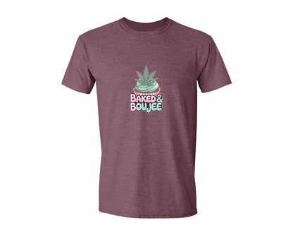 brand:Generic|color:Heather Maroon|Baked Boujee Funny 4 Graphic T-Shirt