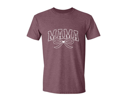 brand:Generic|color:Heather Maroon|Mama Lightning Bolt Mama 7 Graphic T-Shirt