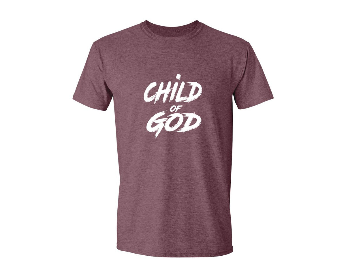 brand:Generic|color:Heather Maroon|Child Of God Shirt Design Jesus 2 Graphic T-Shirt