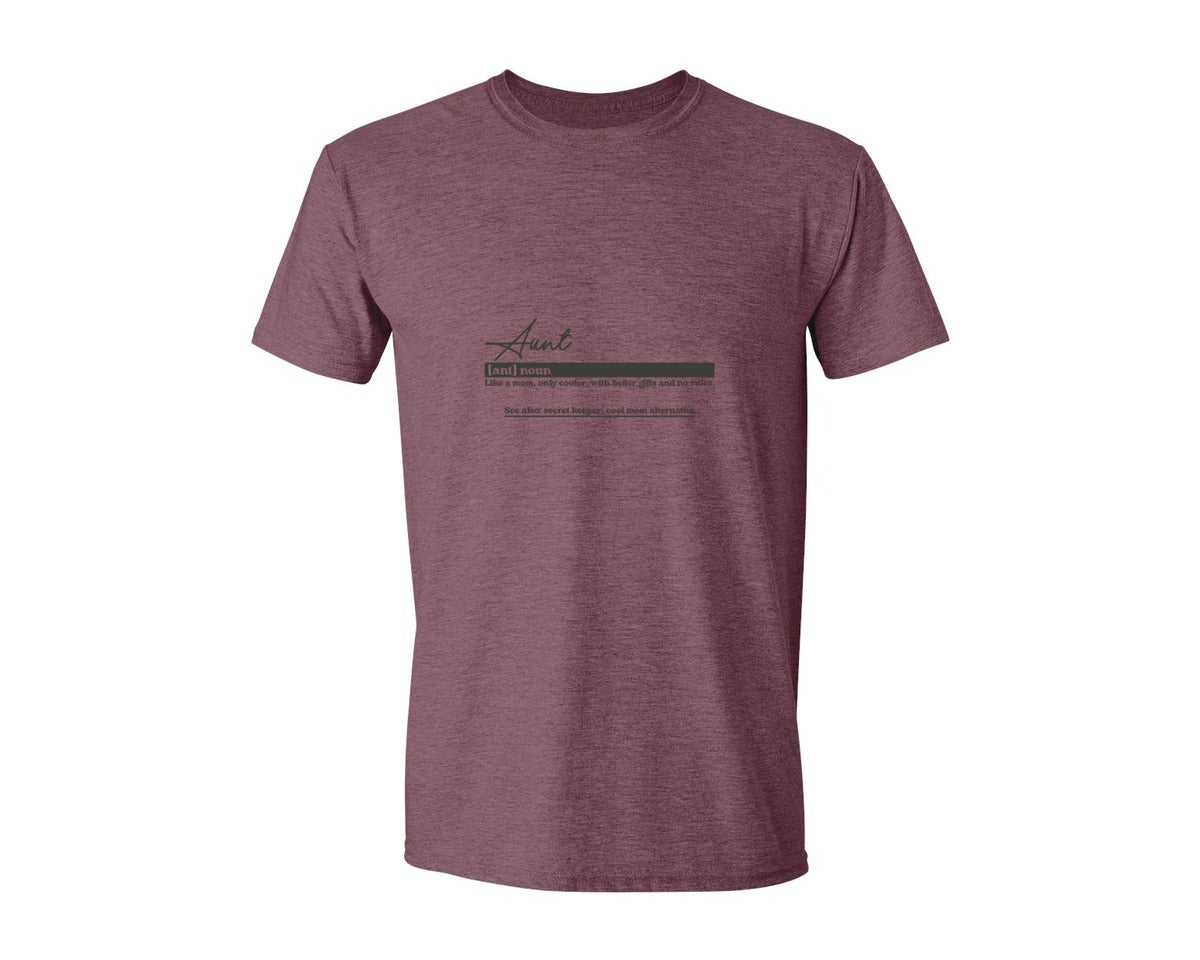 brand:Generic|color:Heather Maroon|Aunt Funny Definition Graphic T-Shirt