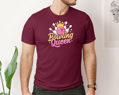 brand:Bella Canvas|color:Heather Maroon|Bowling Graphic Graphic T-Shirt