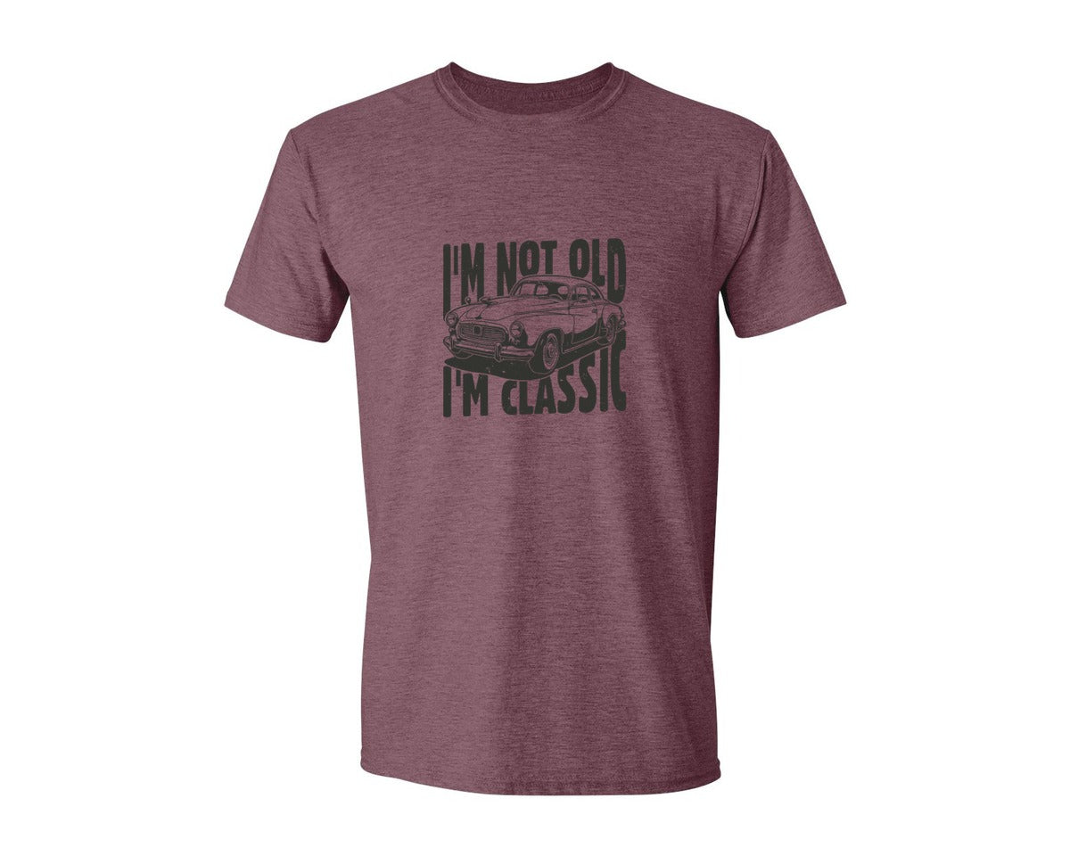 brand:Generic|color:Heather Maroon|Im Not Old Im Classic Vintage Car 3 Graphic T-Shirt