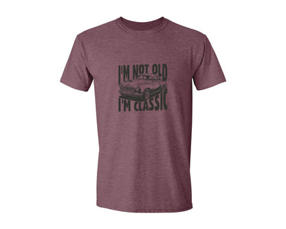 brand:Generic|color:Heather Maroon|Im Not Old Im Classic Vintage Car 3 Graphic T-Shirt